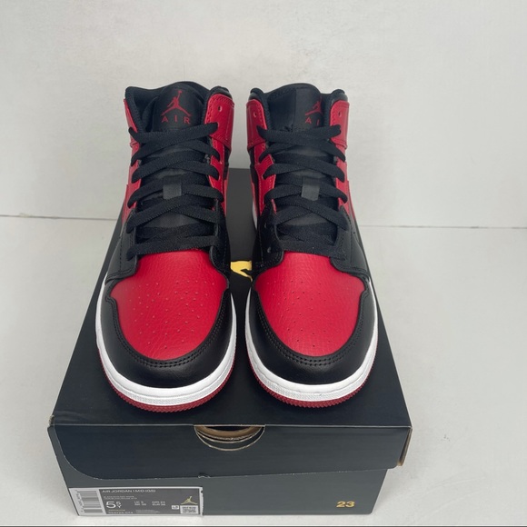 Nike Air Jordan 1 Retro Mid GS “Banned/Bred” NEW - Picture 2 of 4